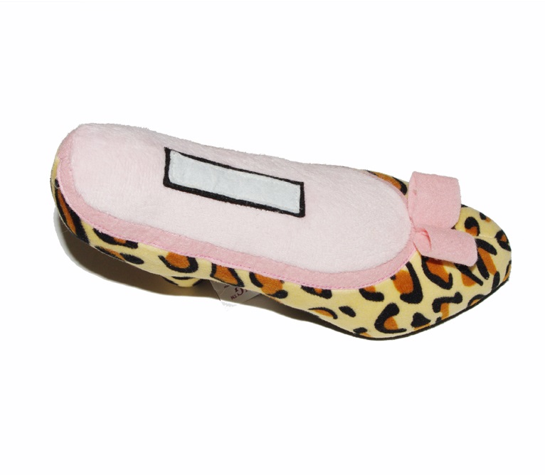 W4390 Fashion Leopard Shoe Squeaky Dog Toy